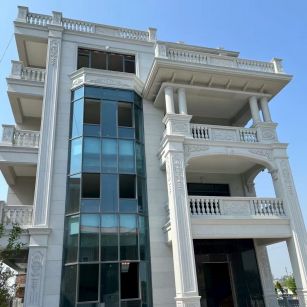 江门 白麻花岗岩别墅外墙干挂效果展示