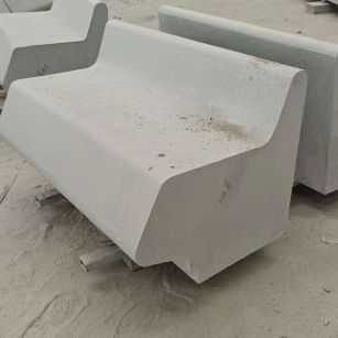 江门 芝麻白花岗岩异形坐凳，石凳