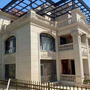 江门 黄金麻花岗岩荔枝面别墅外墙干挂