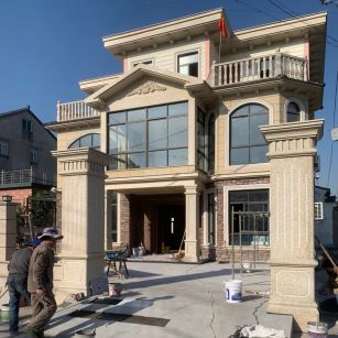 江门 黄金麻花岗岩荔枝面别墅外墙干挂私家专属