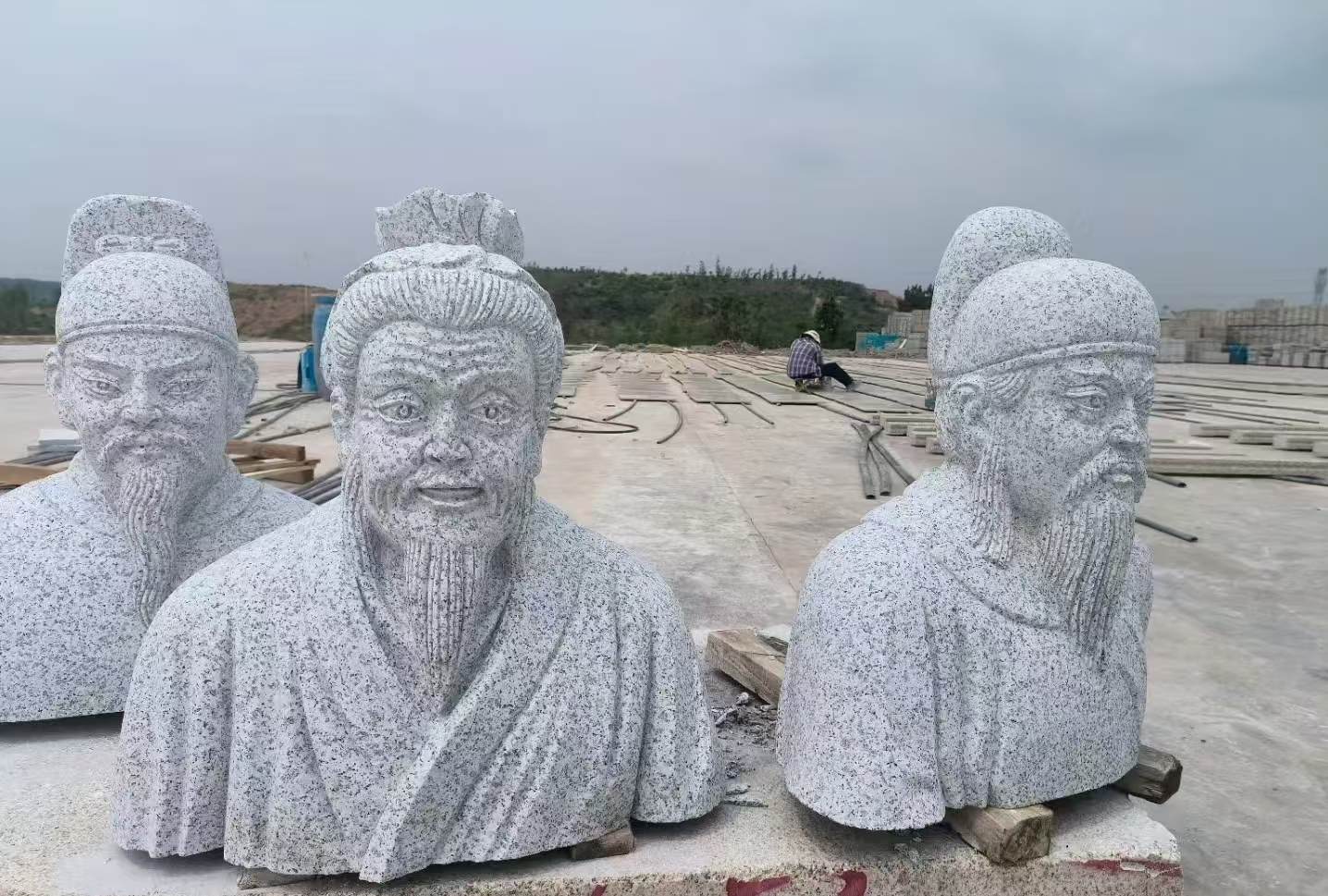 江门 白麻花岗岩石材人物立体雕刻