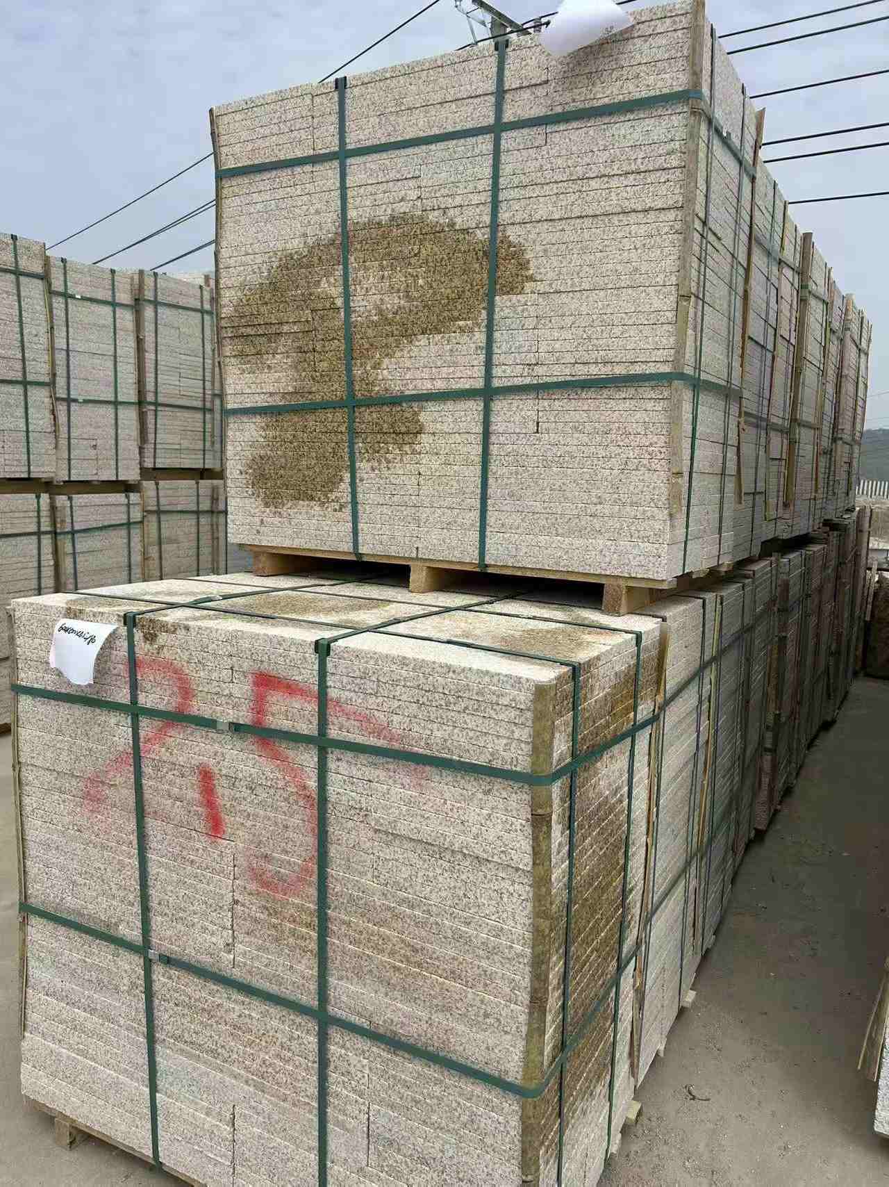 江门 黄金麻花岗岩石材荔枝面地铺石2.5*300*600