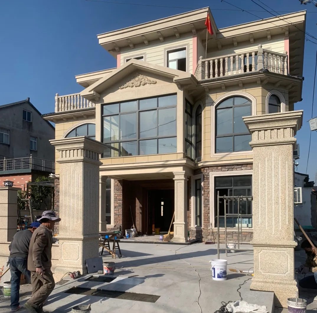 江门 黄金麻花岗岩荔枝面别墅外墙干挂私家专属