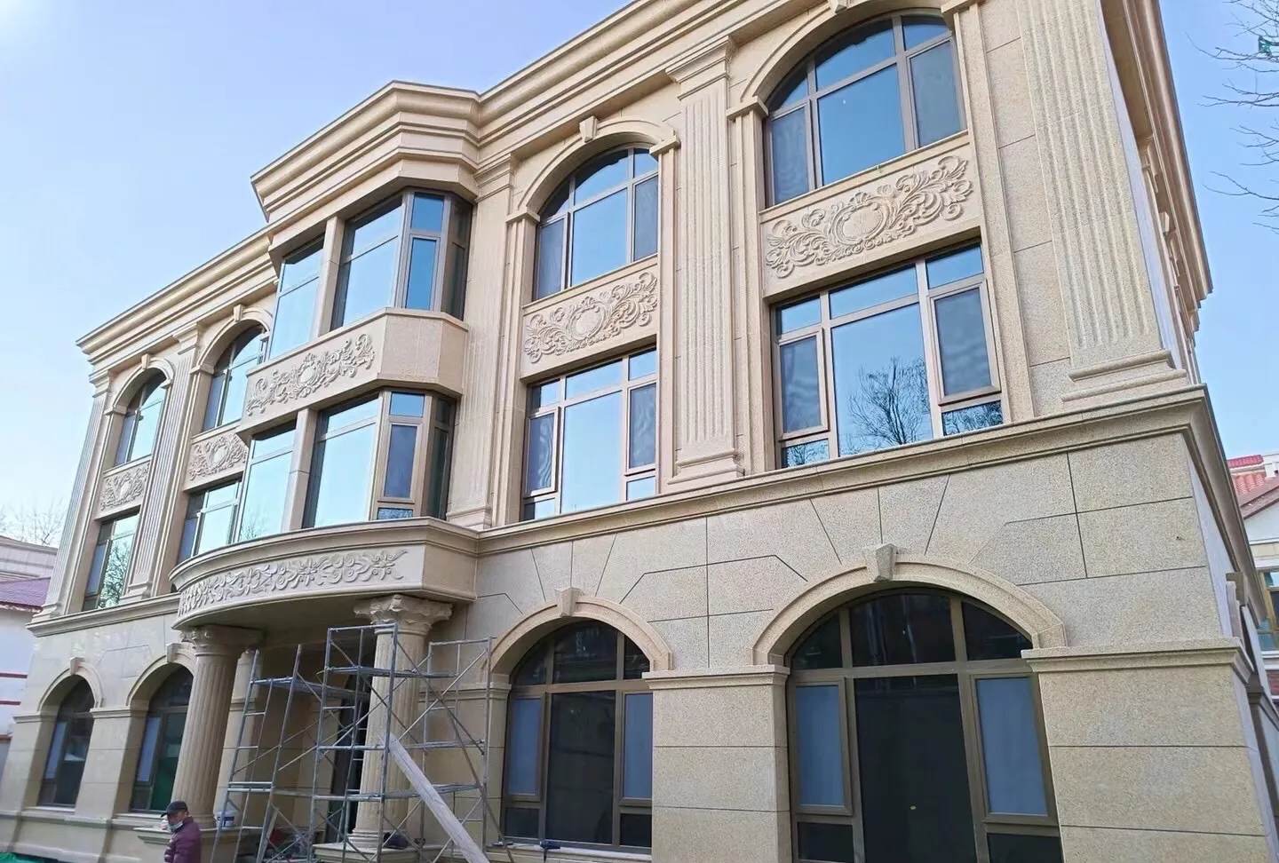 江门 黄金麻花岗岩别墅外墙干挂