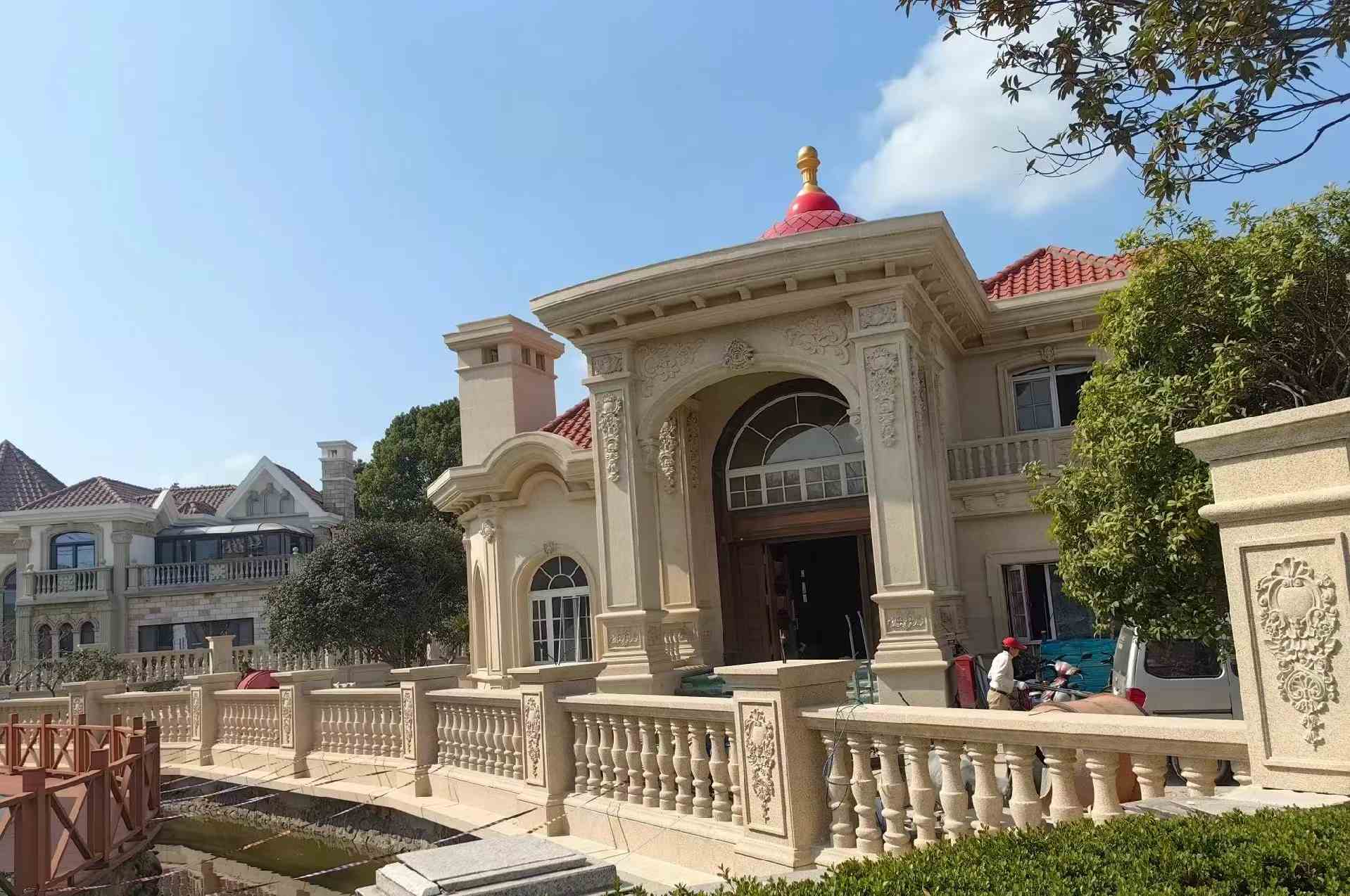 江门 黄金麻花岗岩欧式别墅